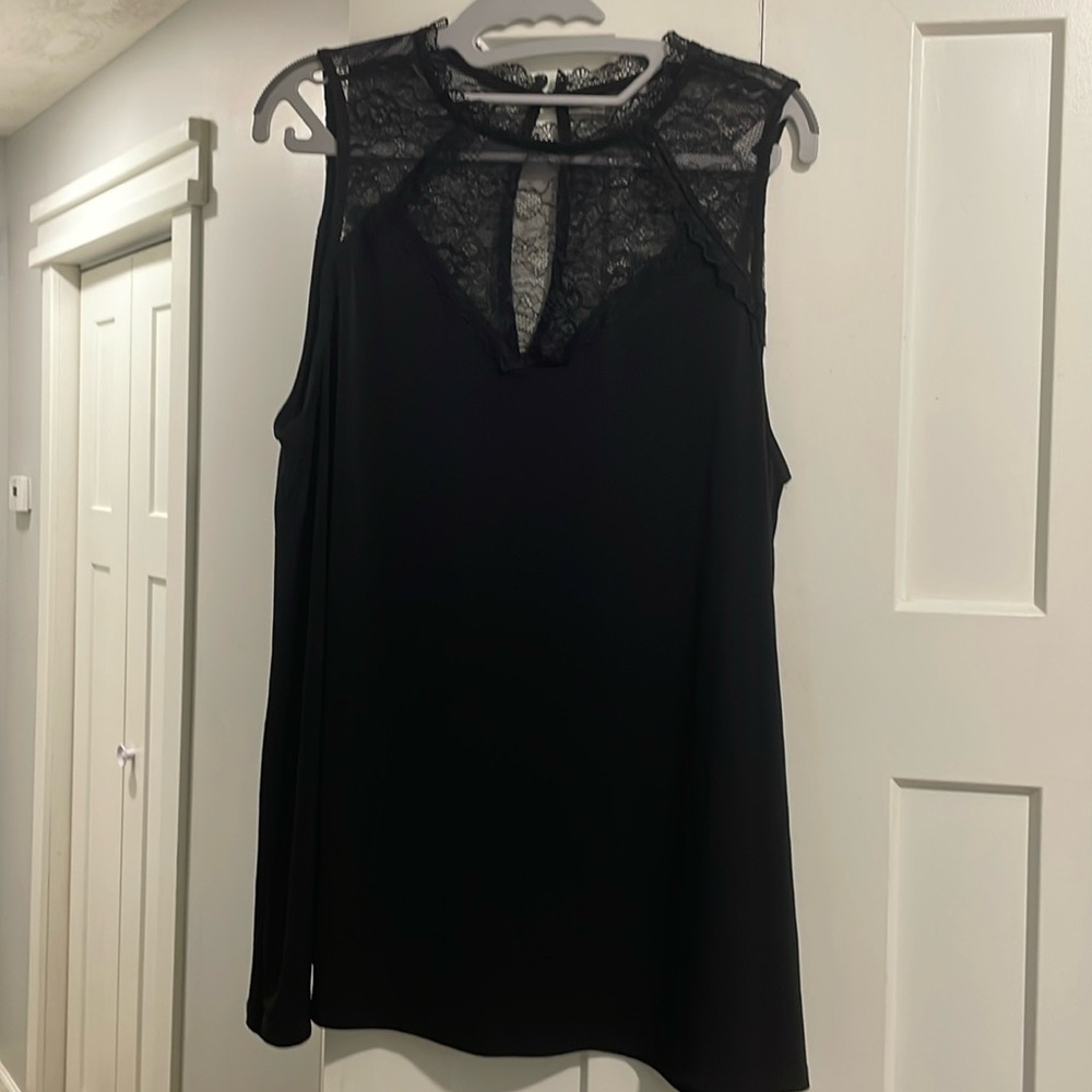 Torrid - Black lace mock neck tank